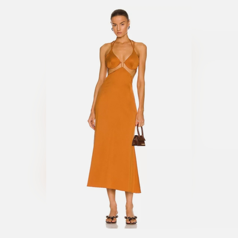 ✨ CULT GAIA "Kisha" Bustier Cutout Midi Dress ✨